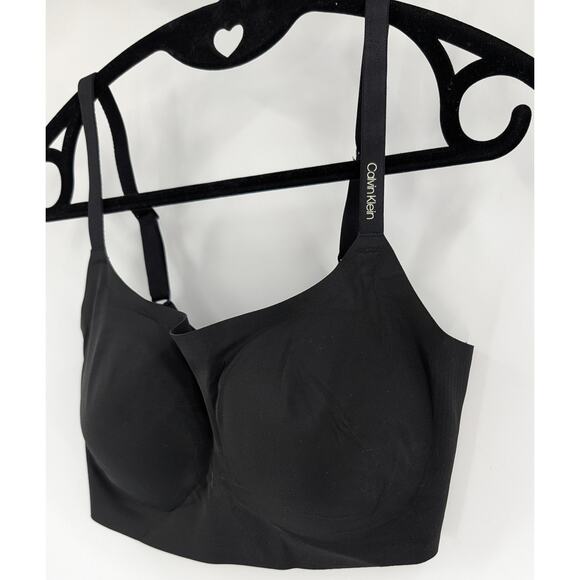 Calvin Klein Lightly Lined Bralette Black Size Medium - Picture 9 of 12